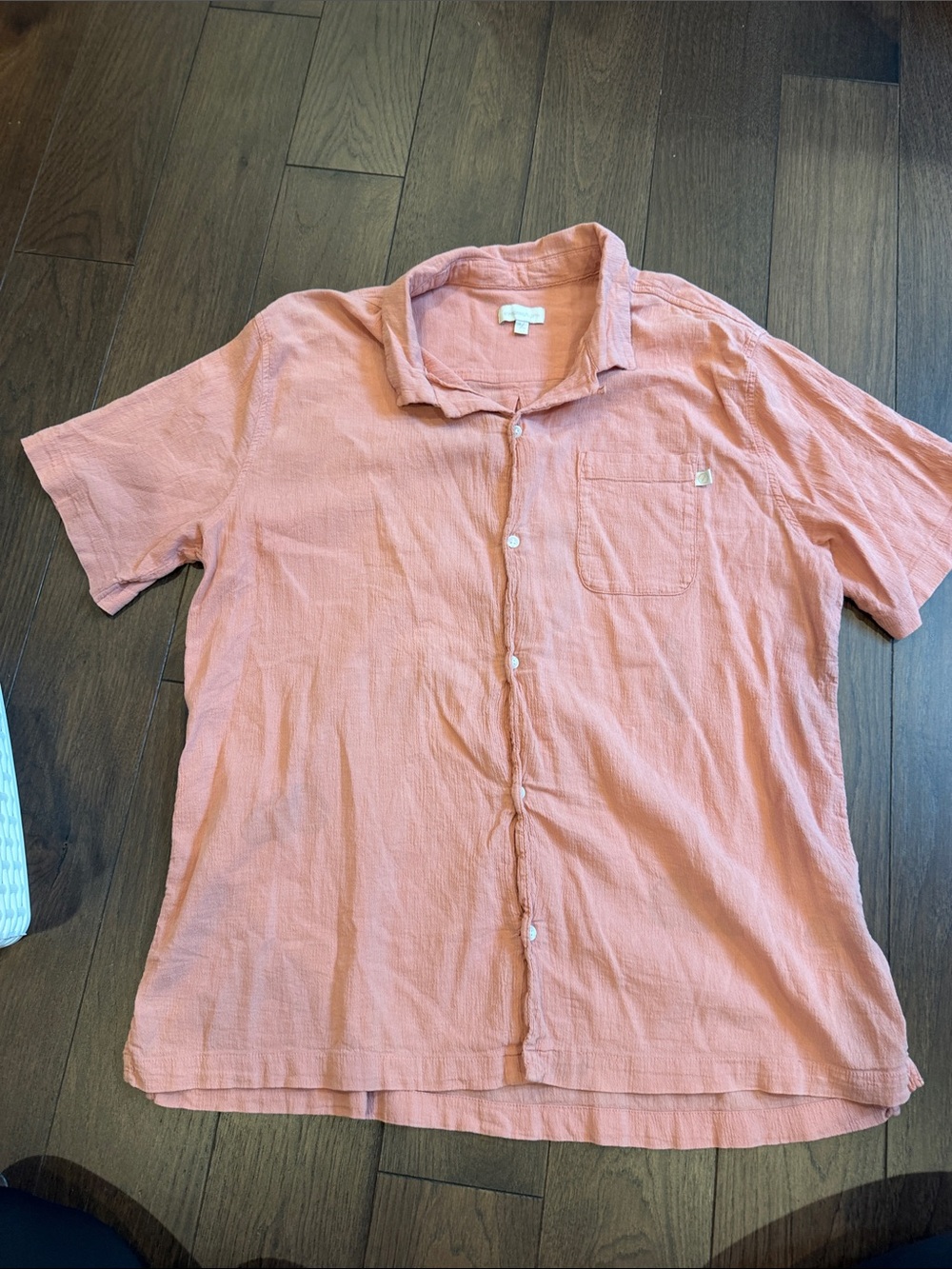 Standard Cloth Men's Lightweight Button-Up Shirt in Peach Size XL - C27-187